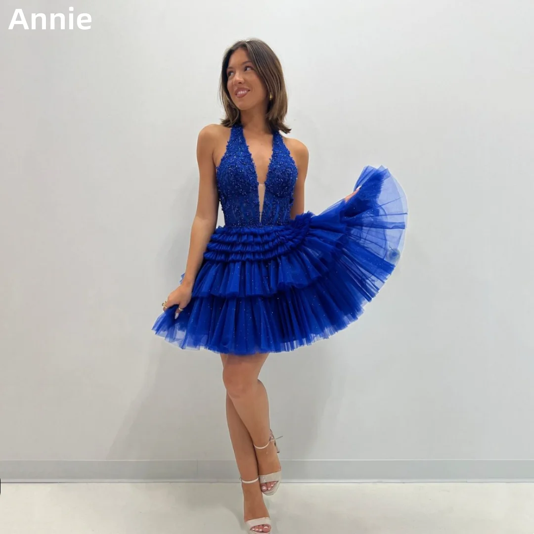 

Annie Sweetheart Blue Wedding Dress Embroidered Tulle Multi-layer Prom Dresses Coming Of Age Ceremony Bespoke Occasion Dresses