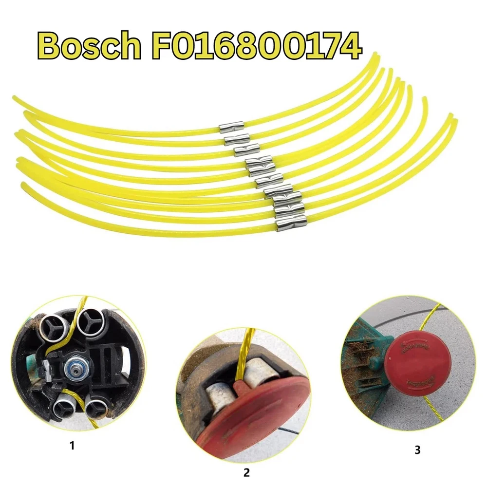 

10 шт. лески для триммера, шнур для газонокосилки, совместимый с BOSCH ART23 Combitrimm F016800174, сменная леска для триммера