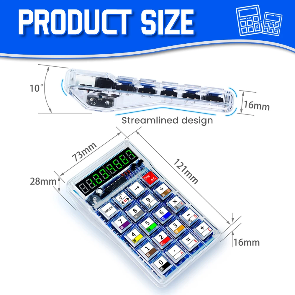 مجموعة أدوات إلكترونية ذاتية الصنع حاسبة أنبوبية رقمية LED 51 تحويل متحكم صغير DIY مشاريع لحام التحكم في المقاومة