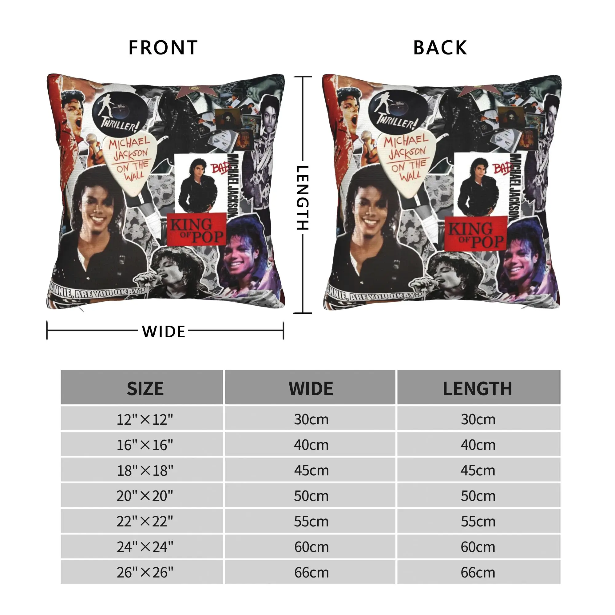Dekorativer Kissenbezug Singer Michael Jacksons MJ Tour 2026 Merchandise Home Dekokissenbezug Dropshipping Mehrere Größen – Detail 2