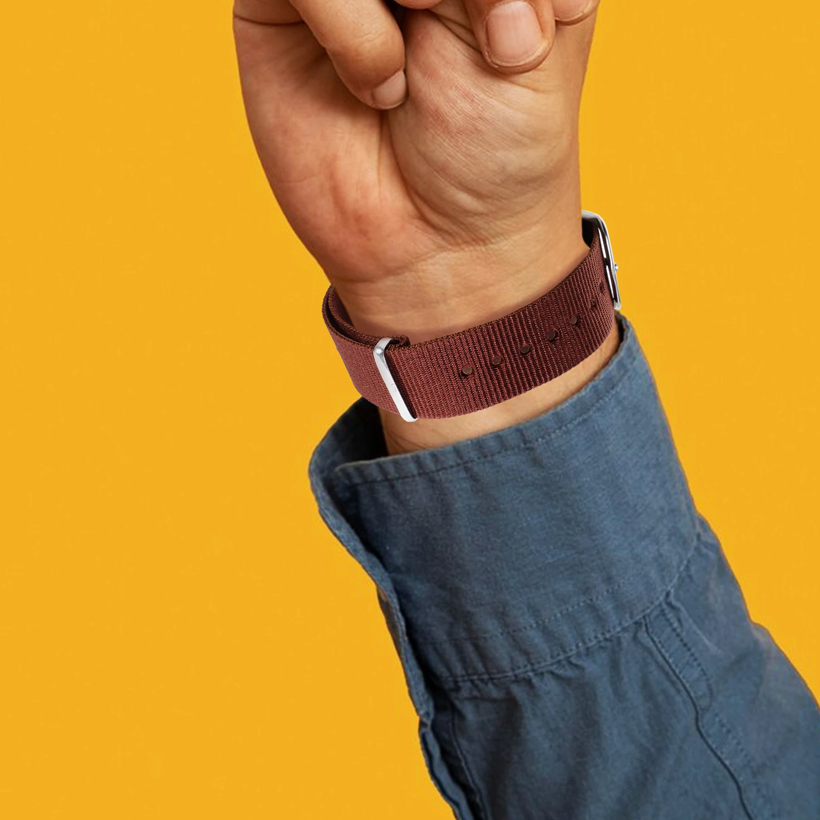 

Nylon Canvas Strap Replacement Comfortable Durable Elastic Band Simple Pattern Replacement Strap Ideal for Men Gifts