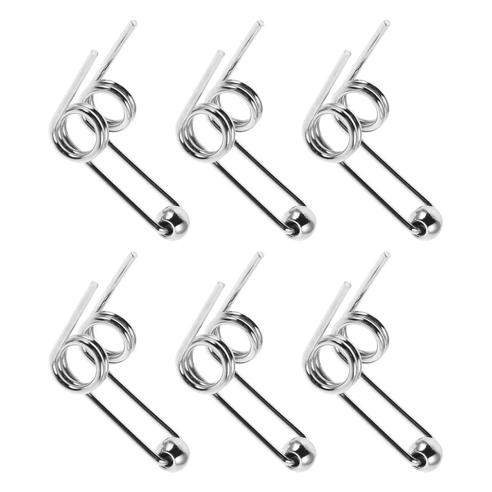 6Pcs Hair Curling Torsion Springs Replacement Metal Double Iron for Hair Tool DIY Curling Iron Rod Easy Install Accessories