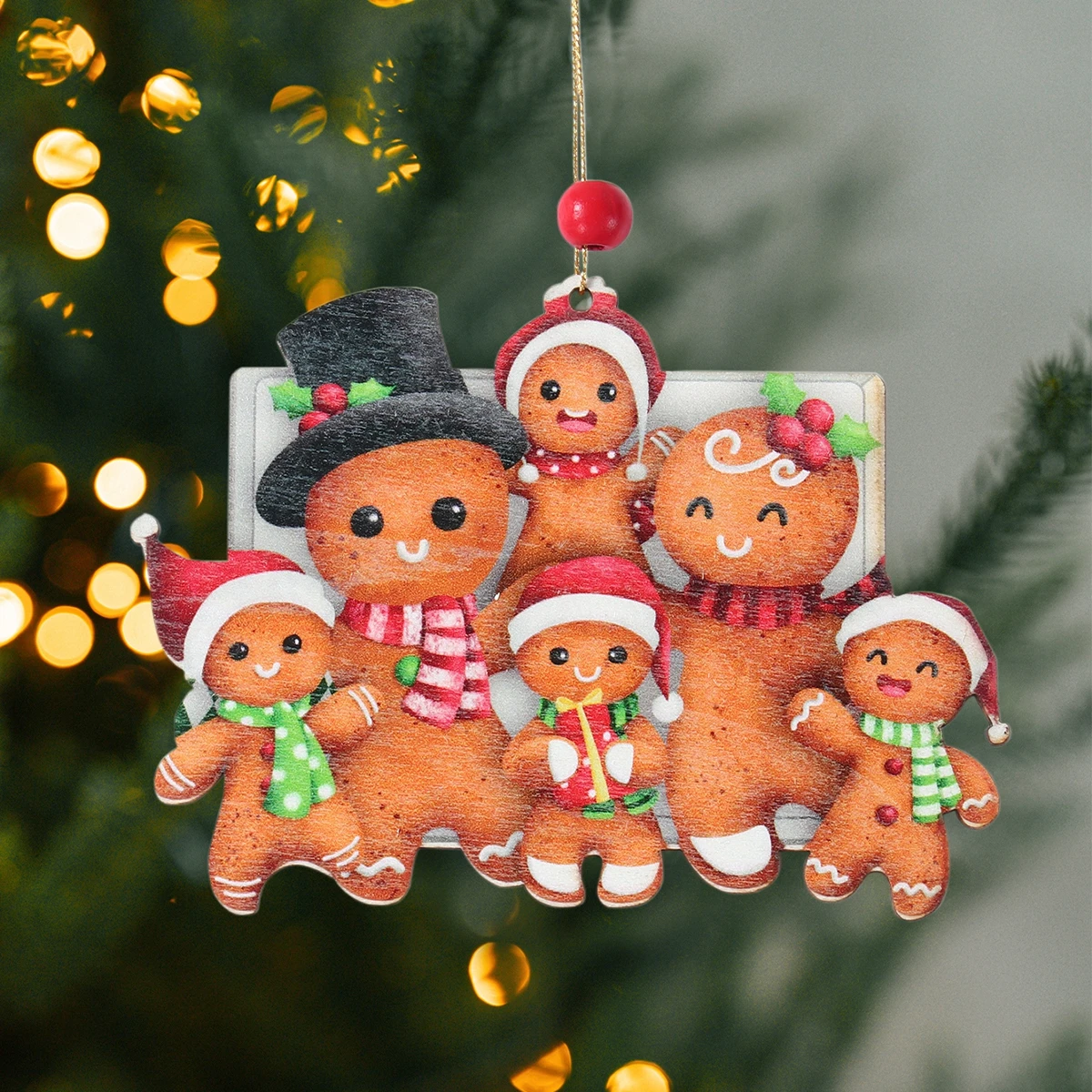 Christmas Gingerbread Man Wooden Pendant Merry Christmas Decoration For Home 2024 Navidad Noel Xmas Tree Ornament Decor New Year