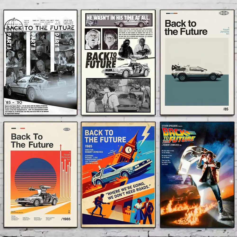 Movie B-Back to the Future Poster Vintage Wall Art Aesthetic Room Decor Print Living Room Bedroom Home Decoration