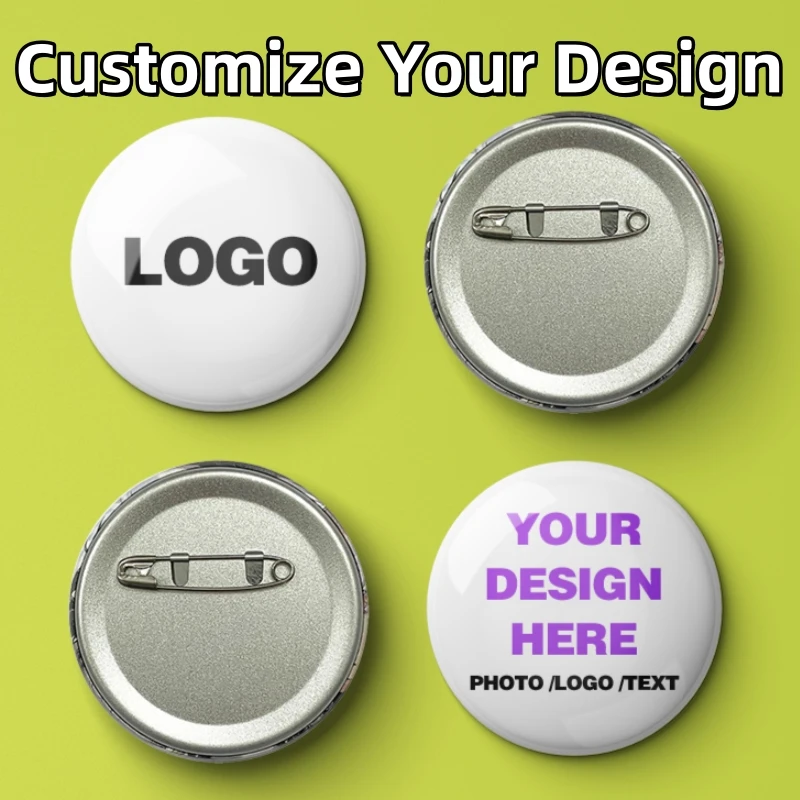 Diy Round Badges Personalized Handmade Brooches custom Photo Handwriting Text or Graphic Pins Accessory Gifts for Friends