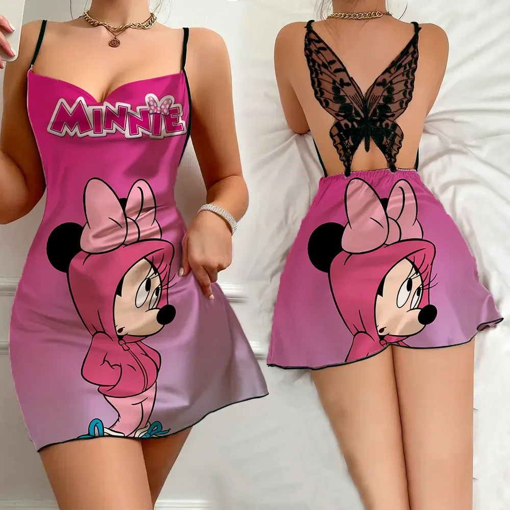 Fashion Summer Nightwear for Women Sexy Hot Female Sleeping Skirt New Cartoon Pattern Sleevesless Women's Pajama Free Shipping