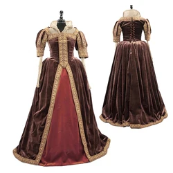 16th Century Tudor Velvet Ball Gown Historical Renaissance Tudor Queen Anne Boleyn Mary Boleyn Dress Vintage Theater Dress