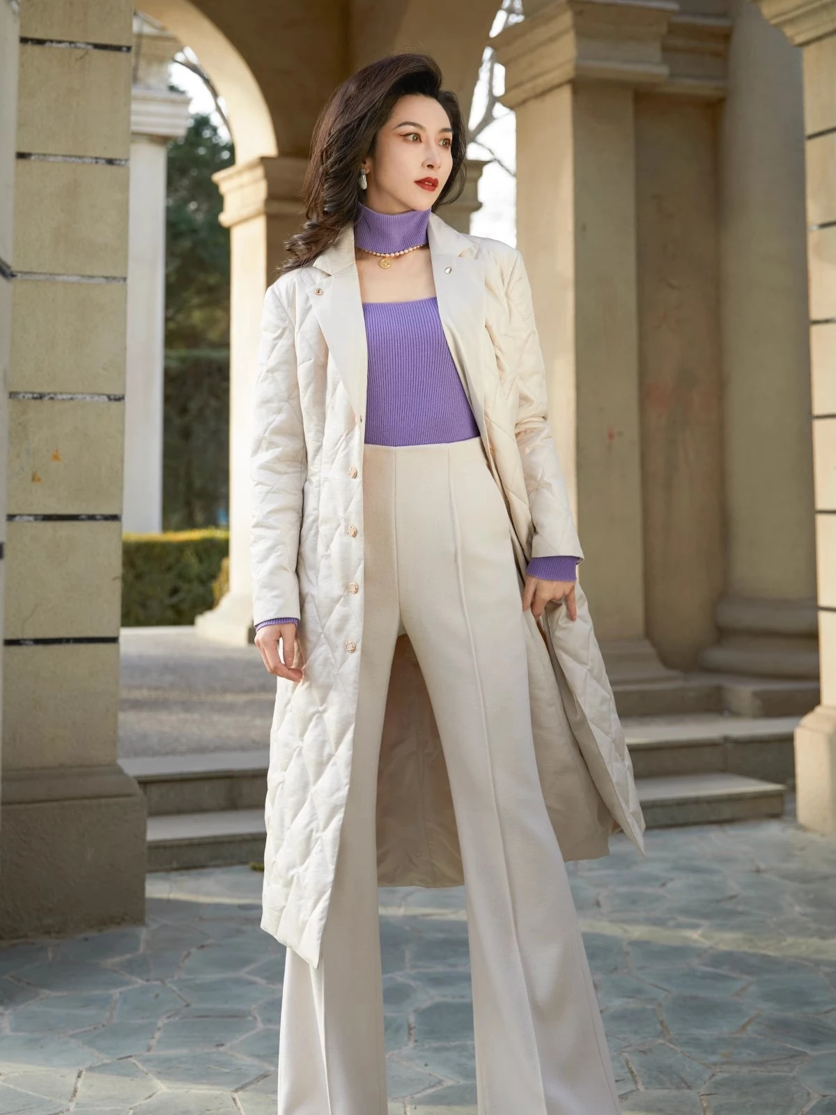 

Женское пуховое пальто Xuan ng Ji средней длины, черно-белое, с отложным воротником, для повседневной носки, тонкое, стандартного кроя