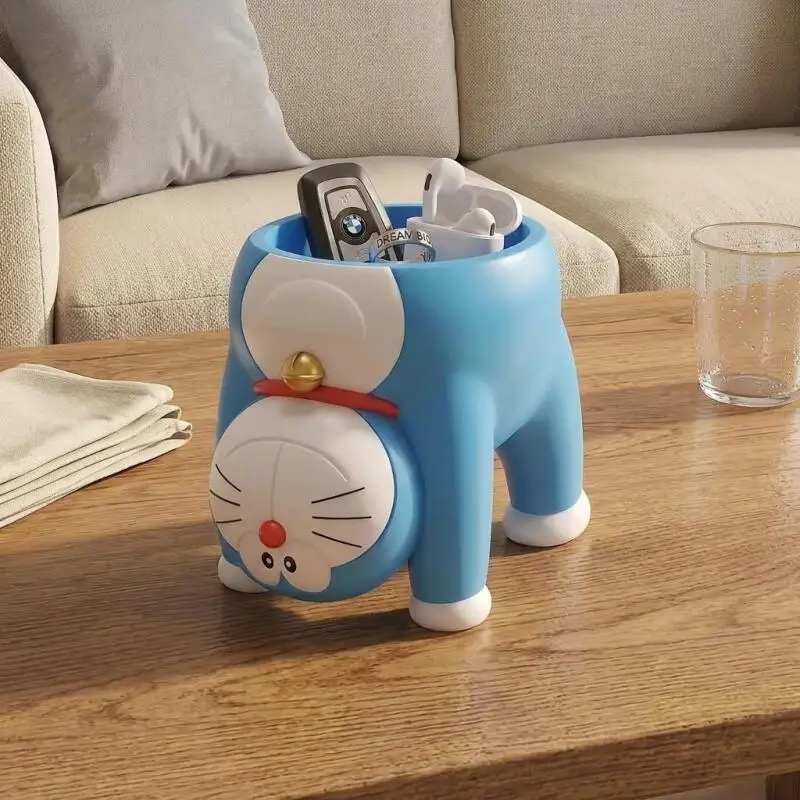 Caja de Almacenamiento Decorativa de Resina con Diseño de Doraemon para Llaves de Coche, Auriculares y Objetos Pequeños, para Sala de Estar, Dormitorio o Escritorio