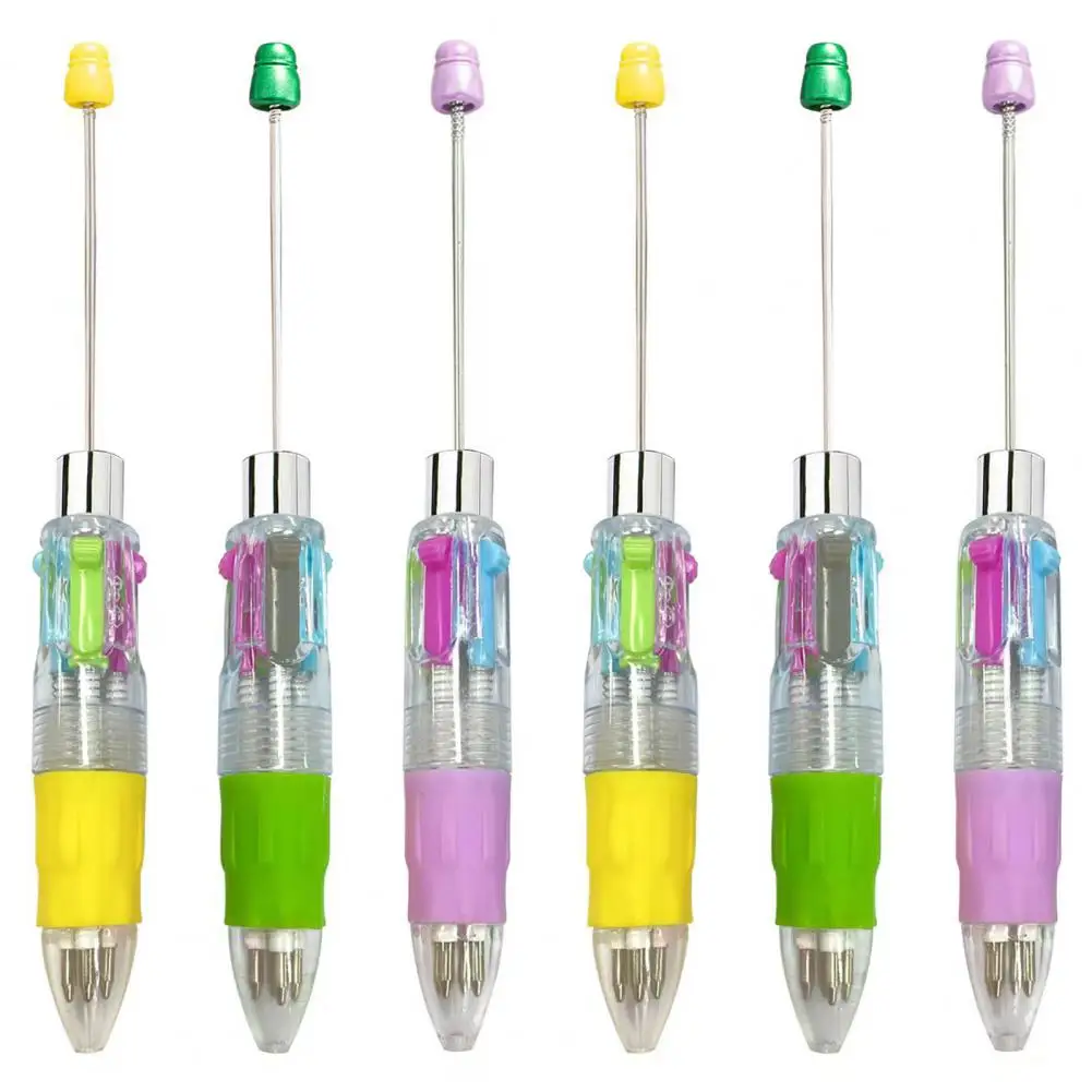 

Ballpoint Pen 4-color Refill Beaded Gel Pen Retractable Ballpoint Pen Stationery Gift DIY Beadable Pens School Supplies