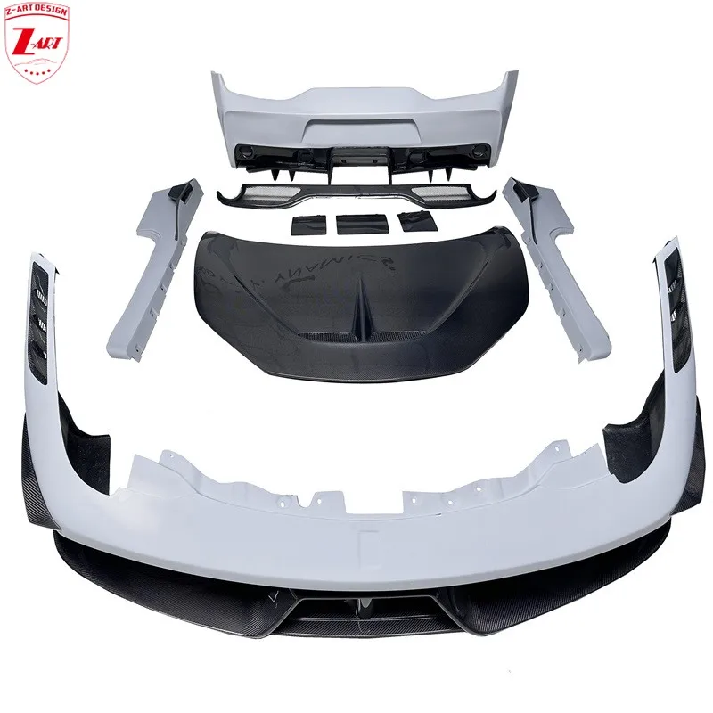 Z-ART SP Body Kit for Ferrari 458 2011-2015 Facelift Body Kit for Ferrari 458 Front Bumper+Side Skirts+Rear Bumper+Front Hood