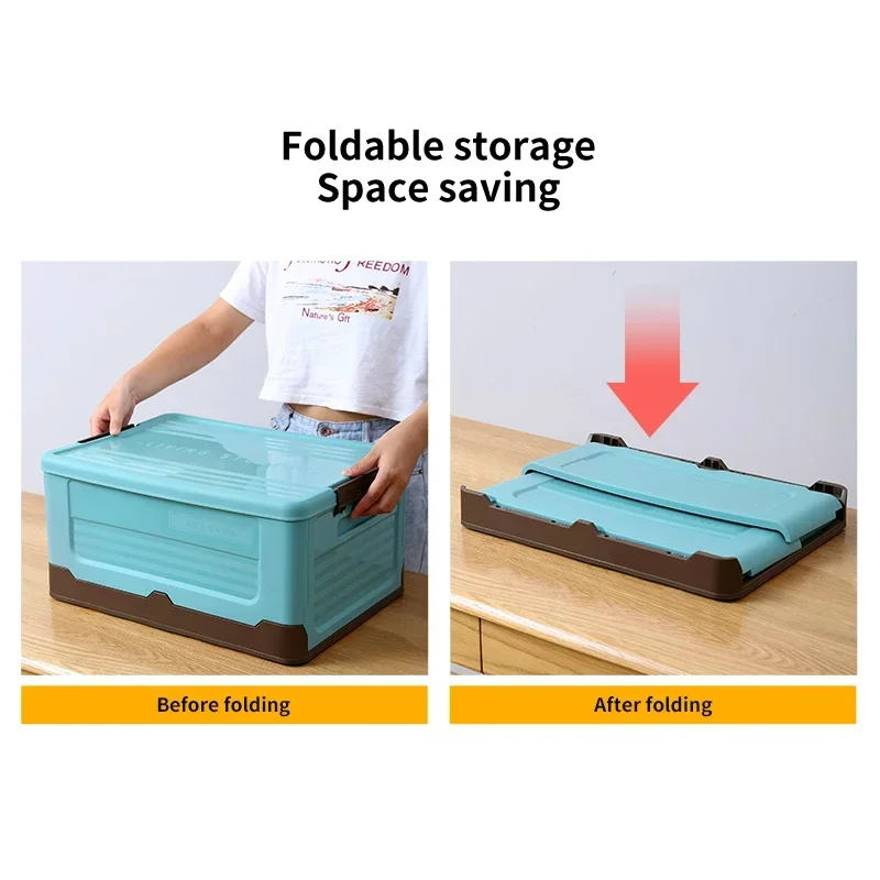 Foldable Organizer Container Folding Storage Box Multifunction Plastic Sundries Storages Supplies Organizer Box with Lid 1 PCS