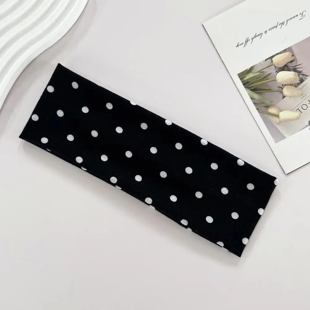 Durable Polka Dot Yoga Headband Elastic Sweat-absorbent Sport Hairband Hair Accessories Women's Hairband