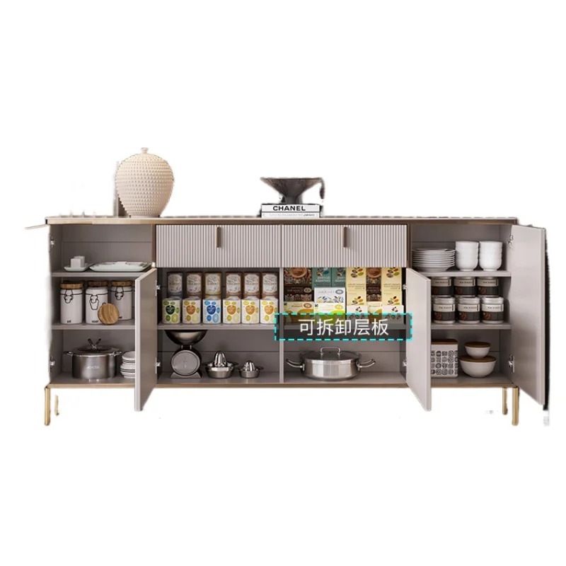 

XC Ultra-Thin Sideboard Cabinet Modern Minimalist Stone Plate Side Cabinet Kitchen Living Room Sofa Storage Tea Cabinet