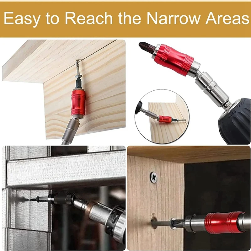 A23T 3Pcs Magnetic Pivot Drill Bit Holder, Swiveling Bit Tip Holder, Quick Release Flexible Screwdriver Bit Holder C