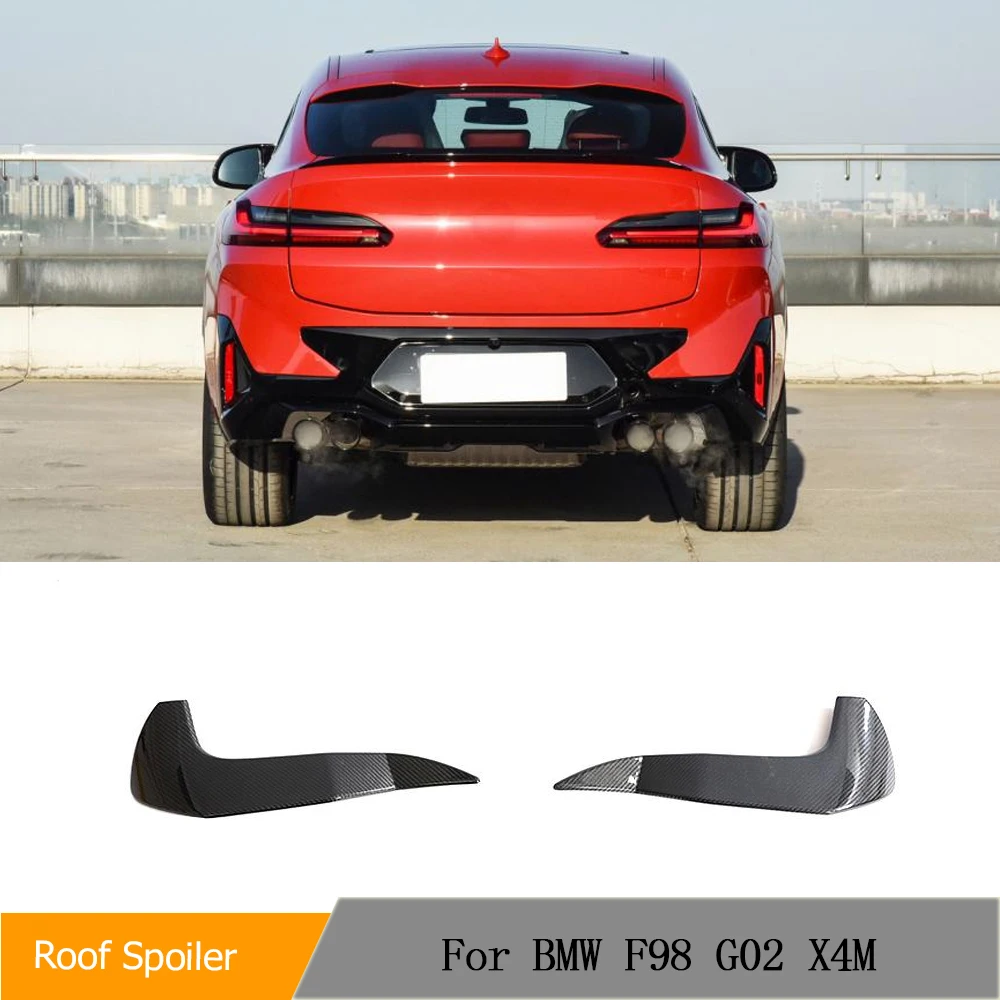 Car Roof Spoiler Real Carbon Fiber Canards for BMW X4 X4M G02 F98 2018-2023 Sport Utility Roof Top Wing HighKick Spoiler