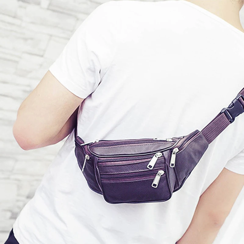 Herren-Hüfttasche aus PU-Leder, Gürteltasche, Herren-Bauchtasche aus Kunstleder, modische, luxuriöse kleine Umhängetasche für Herren. – Detail 3