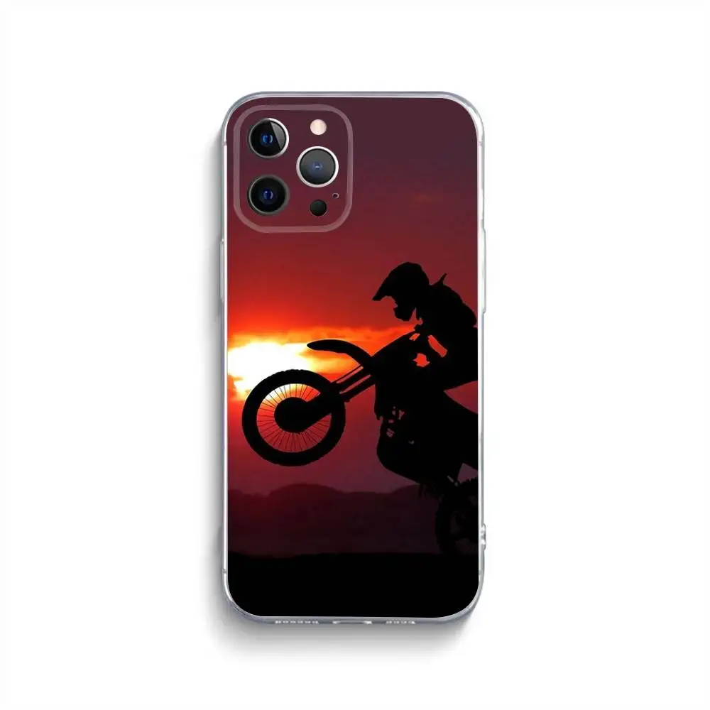 Etui na telefon Moto Cross Motorcycle Sports do iPhone 16,15,14,13,12,11,Pro,Max,Xs,Xr,X,7,8,Plus,Mini Silicone Clear Cover