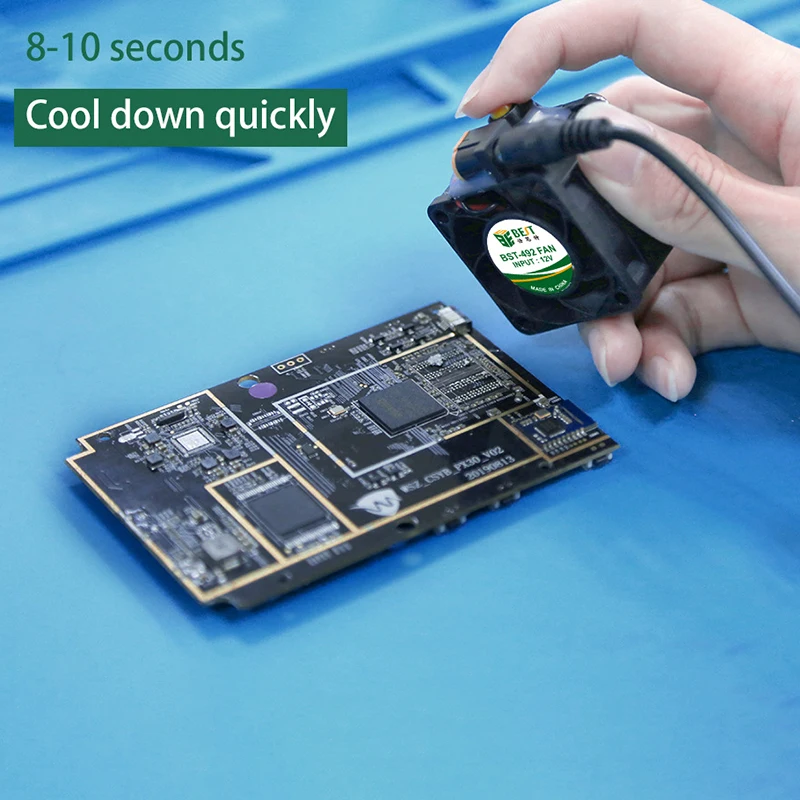 Ventilador de refrigeración BST-492, dispositivo de doble rodamiento, disipación de calor, escape de humo, soldadura de Chip de teléfono móvil, Mini ventilador