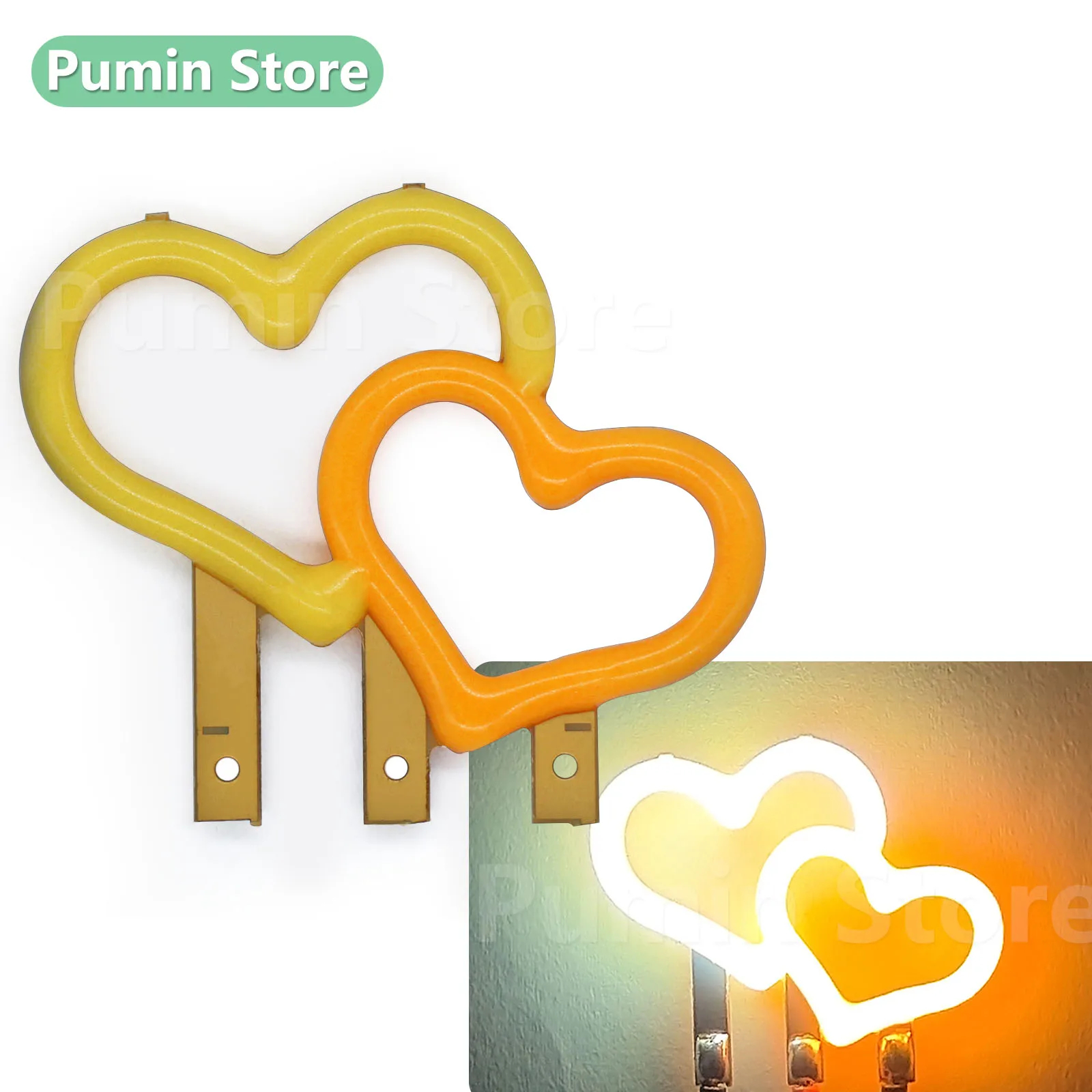 Leds Warm light/white light DC3V led graphic filament  Double Love    Vintage Edison light bulb creative DIY For home decoration