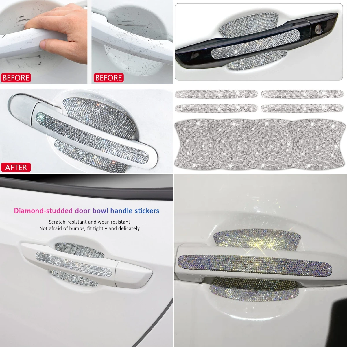 

Car Door Handle Door Bowl Sticker Protection Car For Dodge Charger Challenger Durango Journey Grand Caravan Dart Nitro Caliber