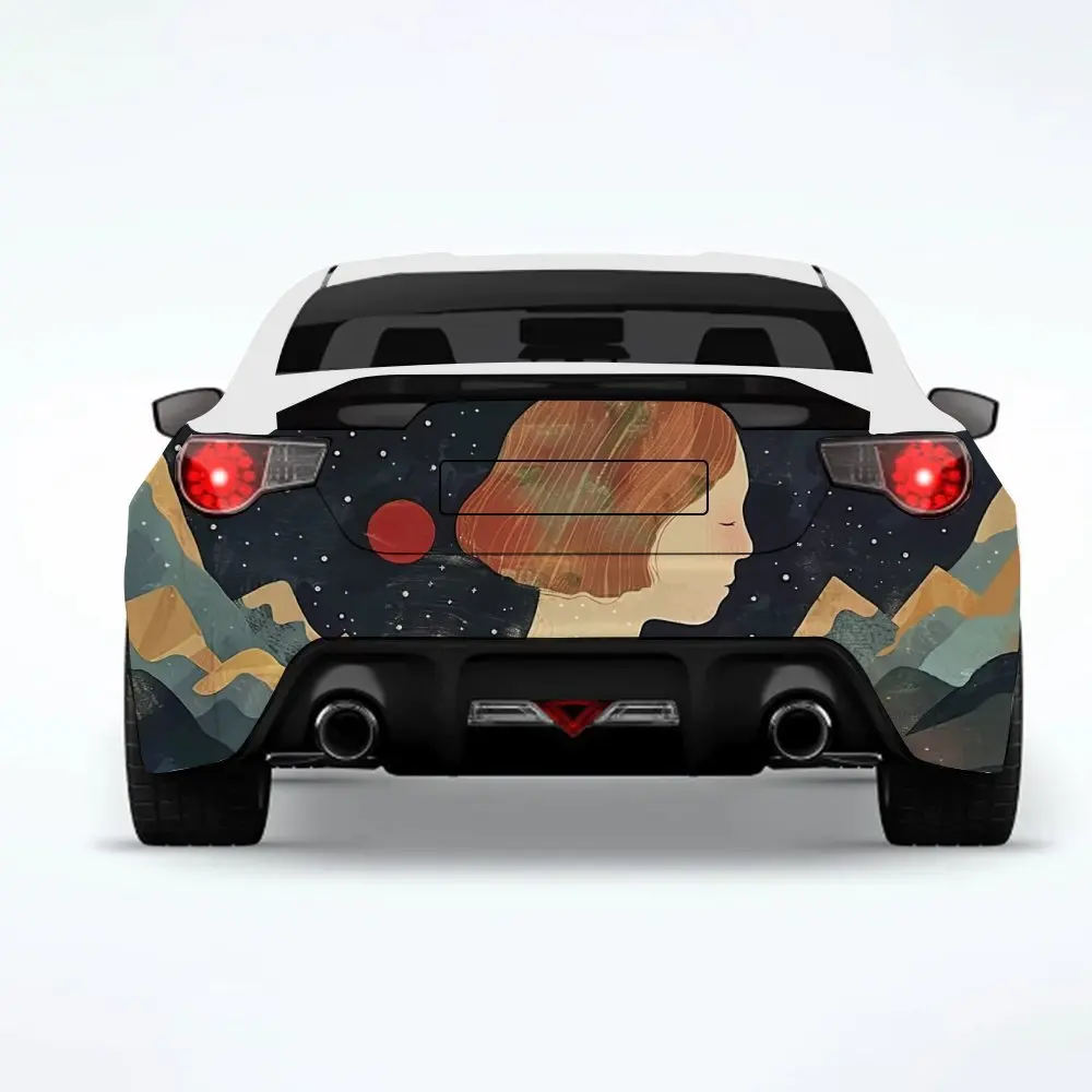 

Назад с рисунком дома, автомобильная наклейка, виниловая наклейка на заднюю часть автомобиля, водонепроницаемые самоклеящиеся виниловые наклейки для хвоста и бампера автомобиля,