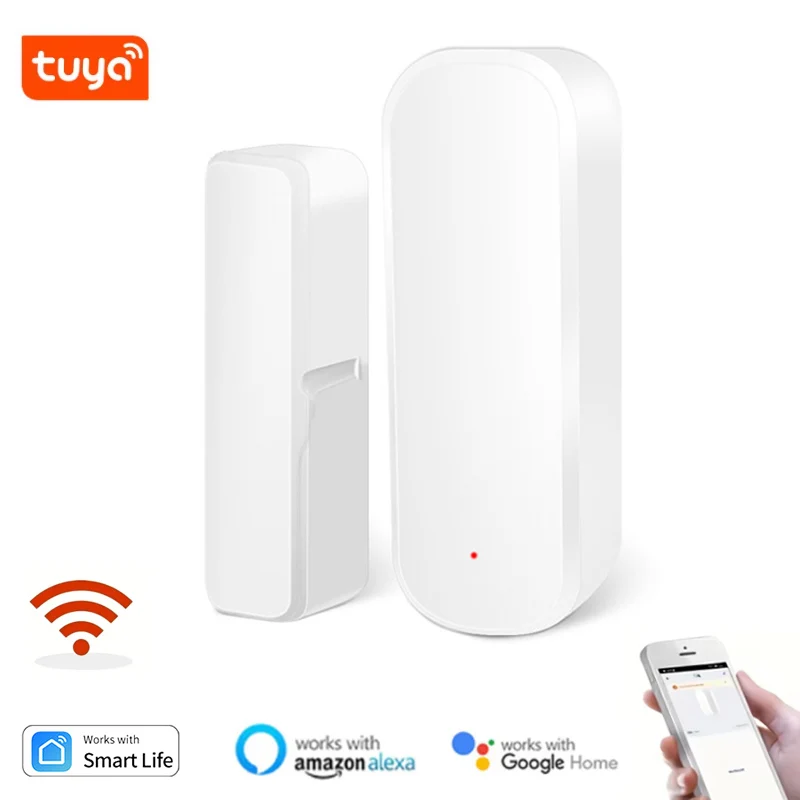 Tuya WiFi Smart Door Sensor Window Door Open Closed Detector Home Security Protection Smart Life Control for Alexa Google Home