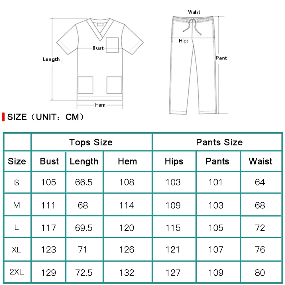 Uniformi mediche da donna Scrub elastici Set Abbigliamento da lavoro chirurgico ospedaliero Top a maniche corte Pantaloni Accessori infermieristici Vestiti per medici