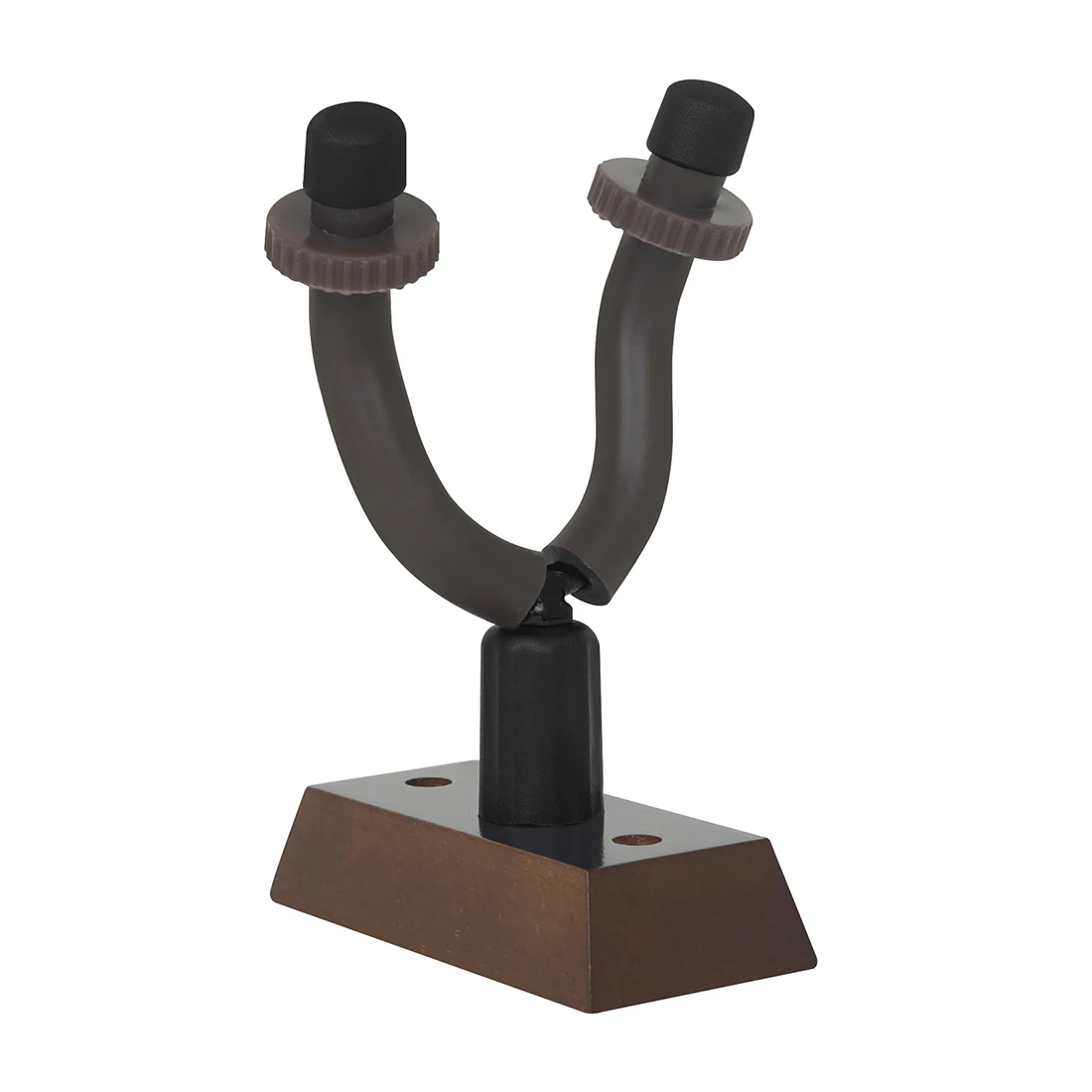 JYX-407 Walnut Wood Guitar Wall Mount Hanger Sturdy Metal Hook with Rubber Coating 2 Expansion Screws for Guitar Bass Ukulele