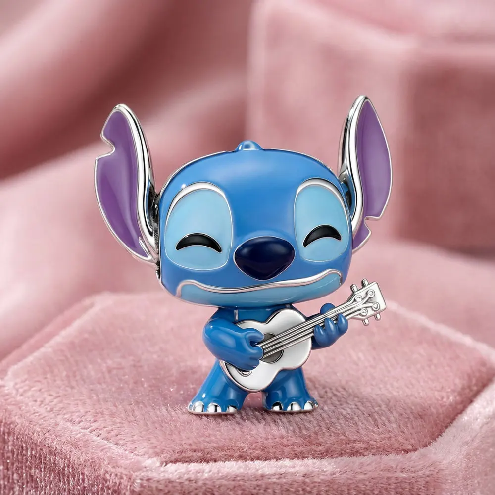 DSNステッチチャーム ディズニーステッチ エナメルビーズ 漫画風キュートチャーム スネークチェーンブレスレット用 POPスタイル ジュエリーアクセサリー