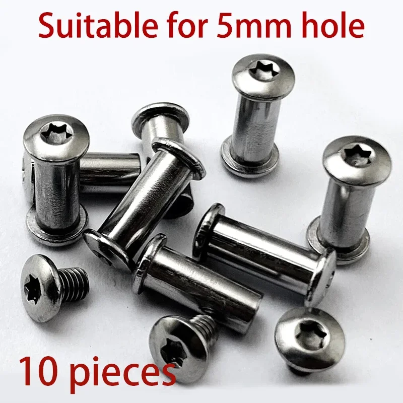 10 Sets Edelstahl M3,5 Schraube für Messergriff Materialherstellung Schrauben T8 Pflaume Nietschaft Schlitznagel 5 mm Lochverschlussschraube
