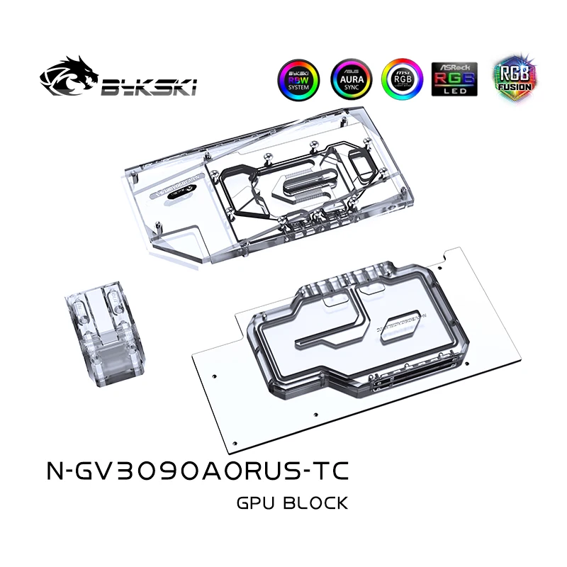 Bykski-bloque de agua para radiador de tarjeta GPU GIGABYTE AORUS RTX3080 /3090 MASTER 24G, refrigeración activa de la placa trasera, radiador de cobre