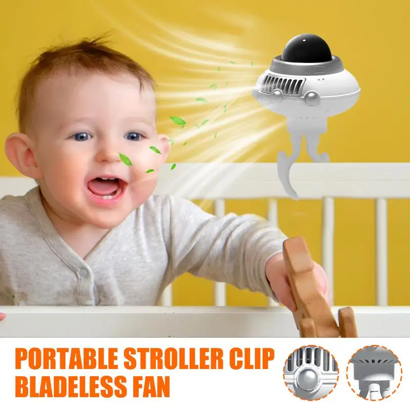 

Portable Fan For Stroller Space Octopus Bladeless Cooling Fans 3 Speed Adjustable Cooling Device With Battery Indicator Stroller