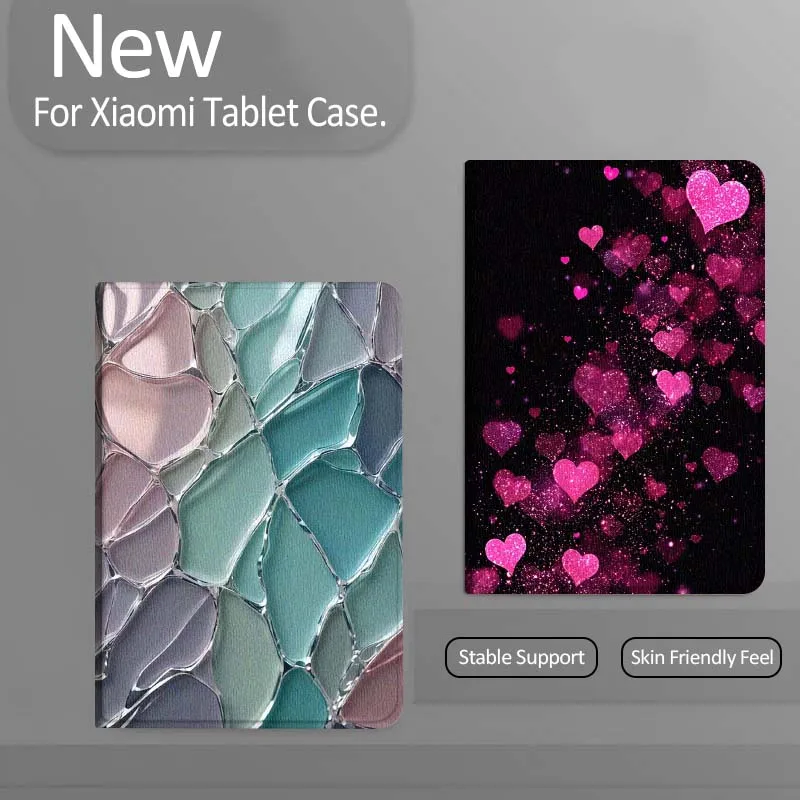 

Pink Glitter Heart Pattern Tablet Case For Xiaomi Redmi Mini Pad SE K 2 4 5 6 7 8 2023 2025 11 8.8 11.2 10.1 Pro Gift