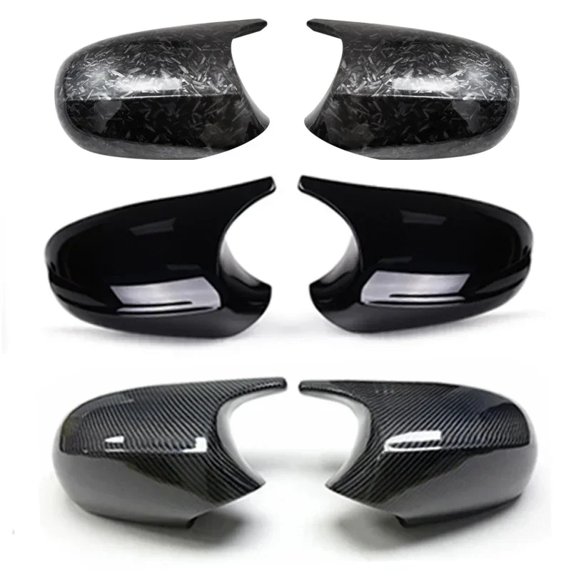 1pair For BMW 1 3 series E87 E81 E82 E90 E91 E92 E93 Rear View Side Case Trim ABS Carbon Fiber Style Car Rearview Mirror Cover