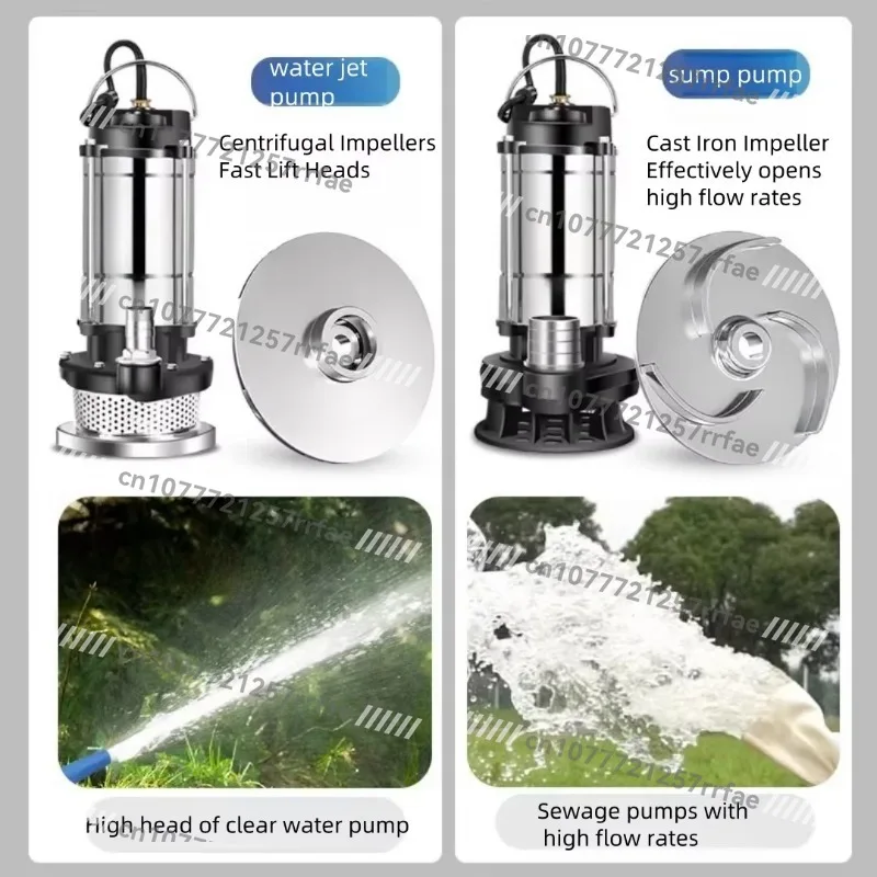Submersible pump 220V water  household pump high head small pump agricultural irrigation sewage Water