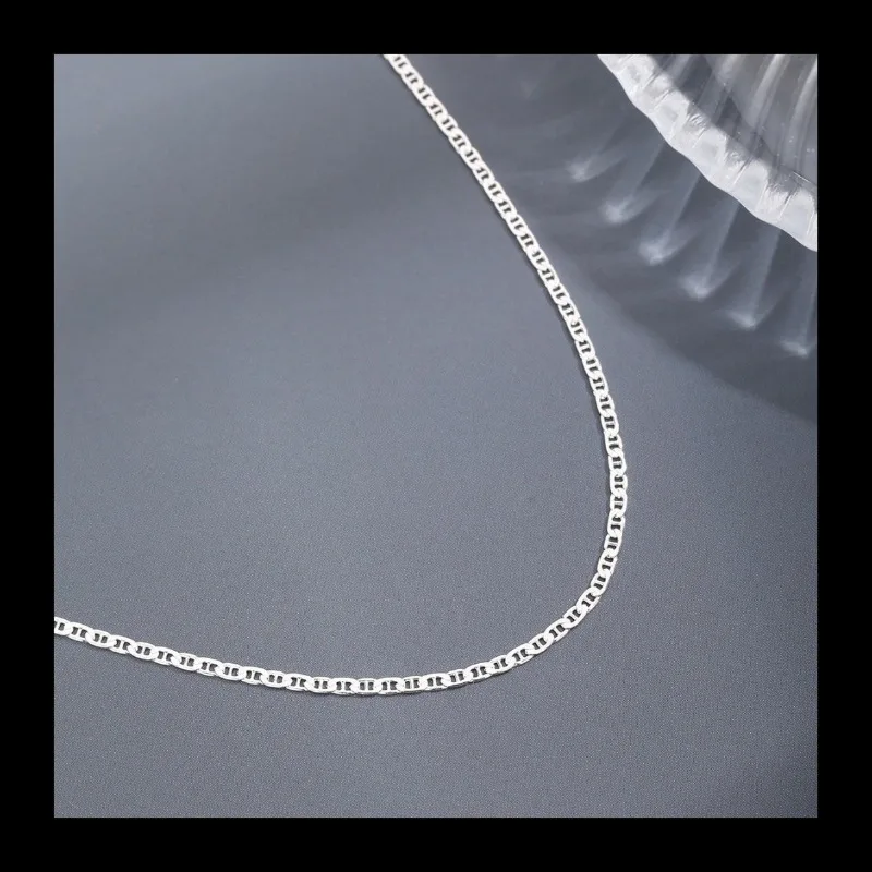 S925 الفضة قلادة جديدة بسيطة شكل سلسلة مزاجه المألوف الفضة الخفيفة الفاخرة الراقية قلادة المرأة