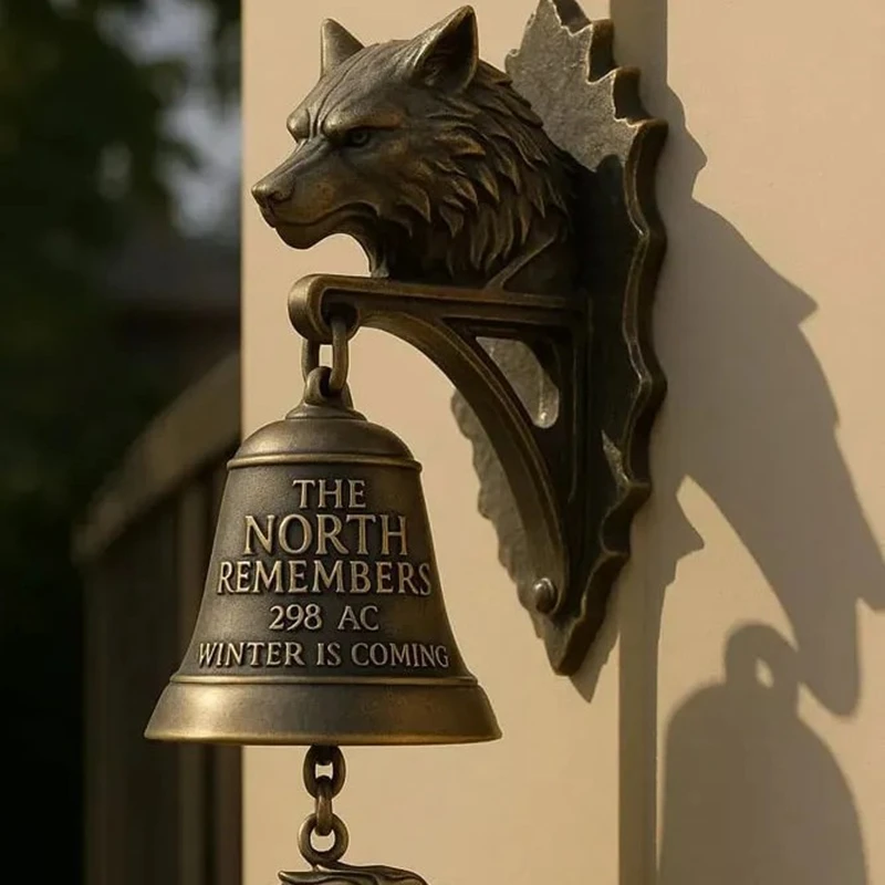 جرس باب على شكل ذئب شبح الهالوين ديكور قوطي جرس باب قابل للتعليق ديكور حديقة لمدخل المدخل ومتجر الفناء وغرفة النوم #1