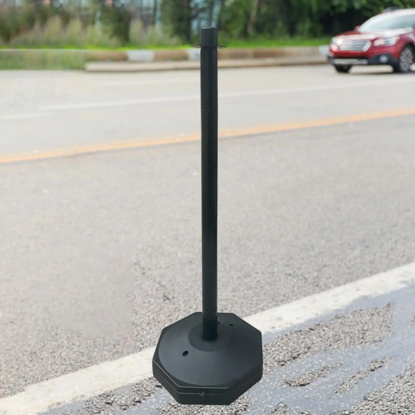 33inch Traffic Post Cone Parking Post with Fillable Base for Traffic Caution Black