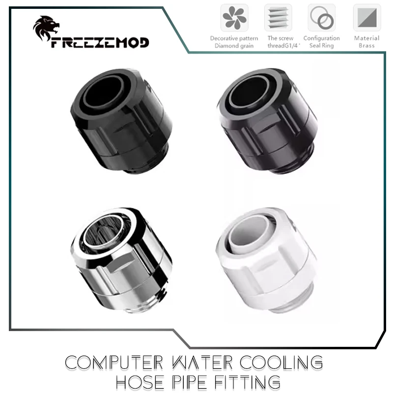 FREEZEMOD 10*13mm Hose Pipe Fitting For PE PVC Tubing, Smooth Surface 3/8'' Thin Hexagonal Wrench Fixing,Computer Water Cooling