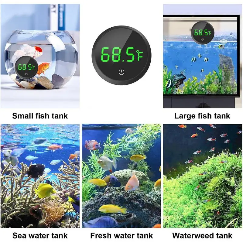 Fish Tank Temperature Monitor Electronic Fish Tank Monitor Water Tank Reptile Terrarium Thermoscope For Tropical Fish Bowl