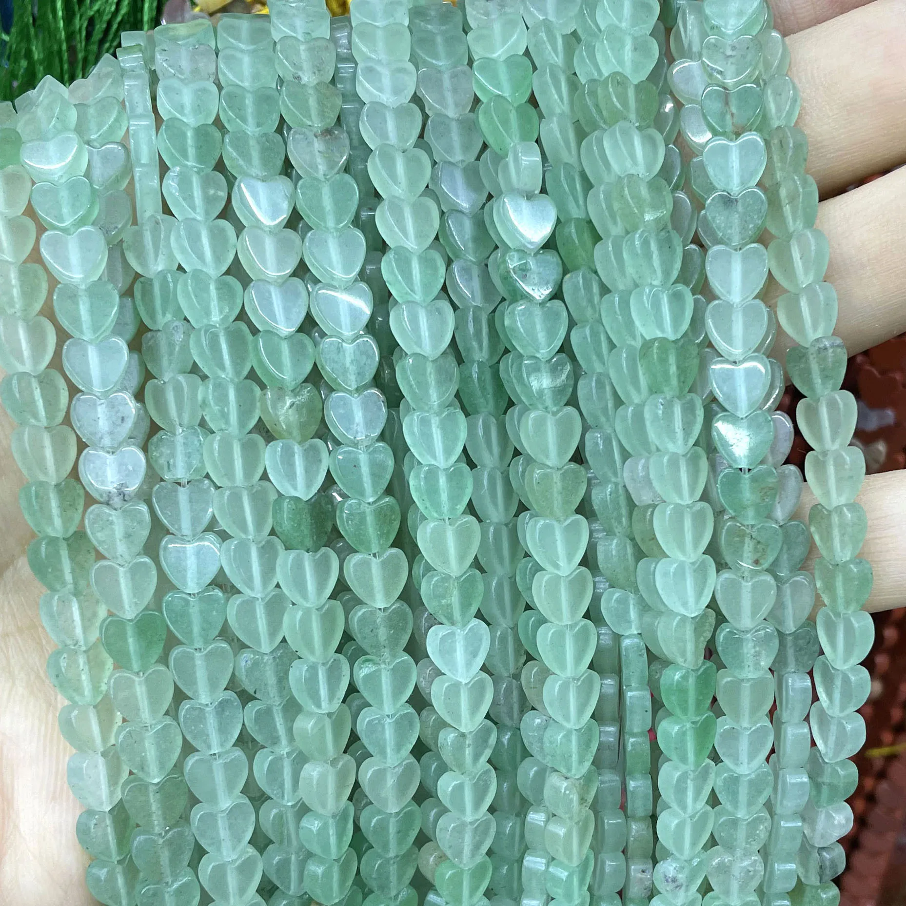 Heart Shape Agates Natural Quartz Jades Turquoises Amethysts Amazonite Loose Spacer Beads For Jewelry Making DIY Bracelet 6MM