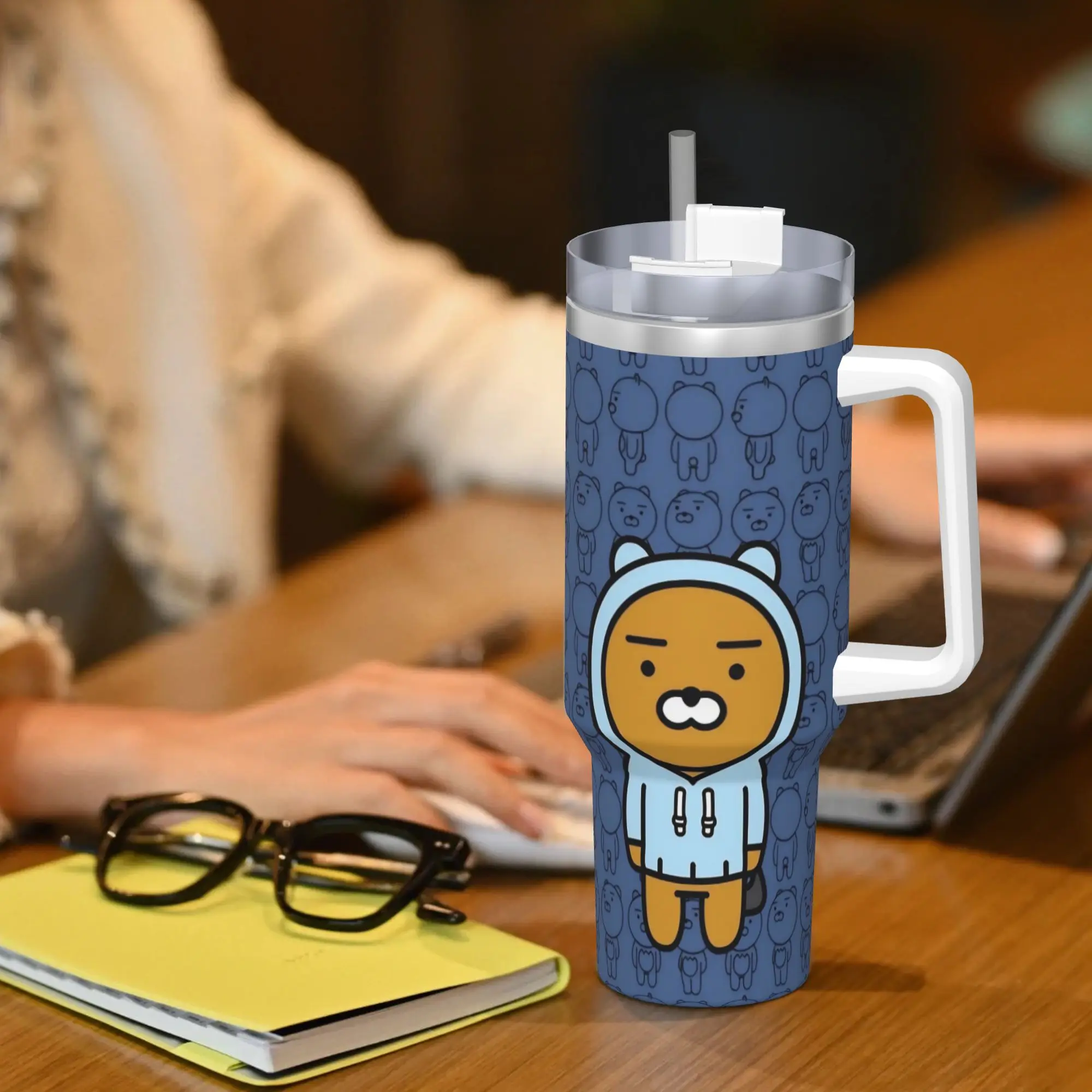 بهلوان من الفولاذ المقاوم للصدأ K-Kakaos F-Friends Ryan أكواب حرارية معزولة للمشروبات الساخنة أكواب السيارة تصميم السفر زجاجة ماء