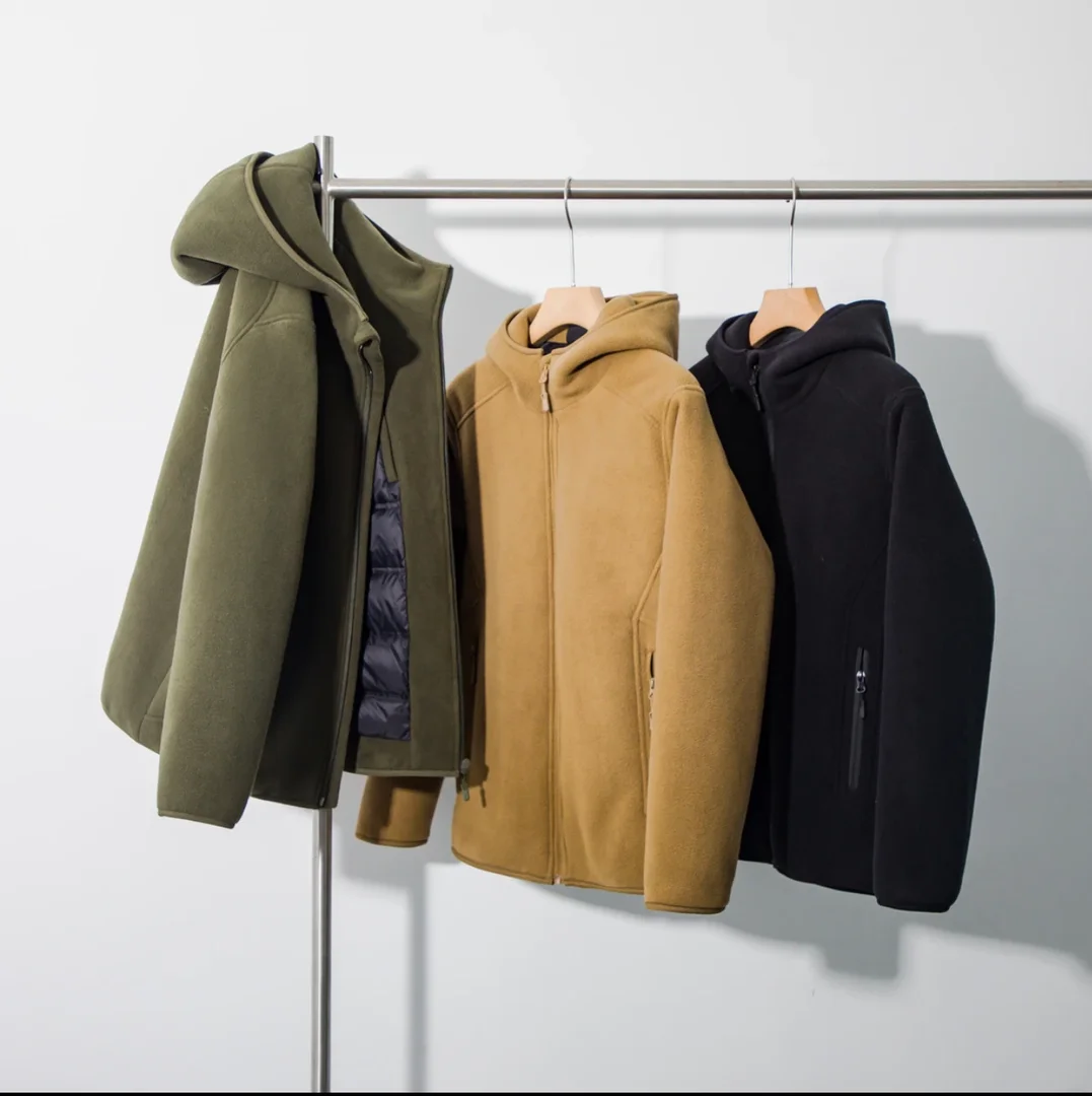 

Men's Thiened Hooded down Jaet 90% White Du Feather Qui Hand Speed Heating Fce Lined Faion Urban Sle