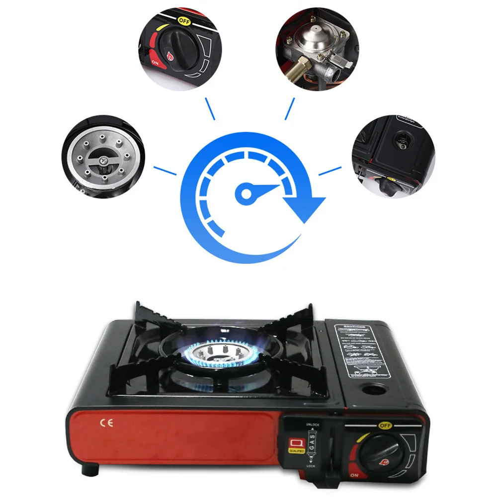 

1pc Portable Outdoor Gas Compact Foldable Camping Stove High Heat Resistant Stainless Steel Adjustable Flame Control Ultralight