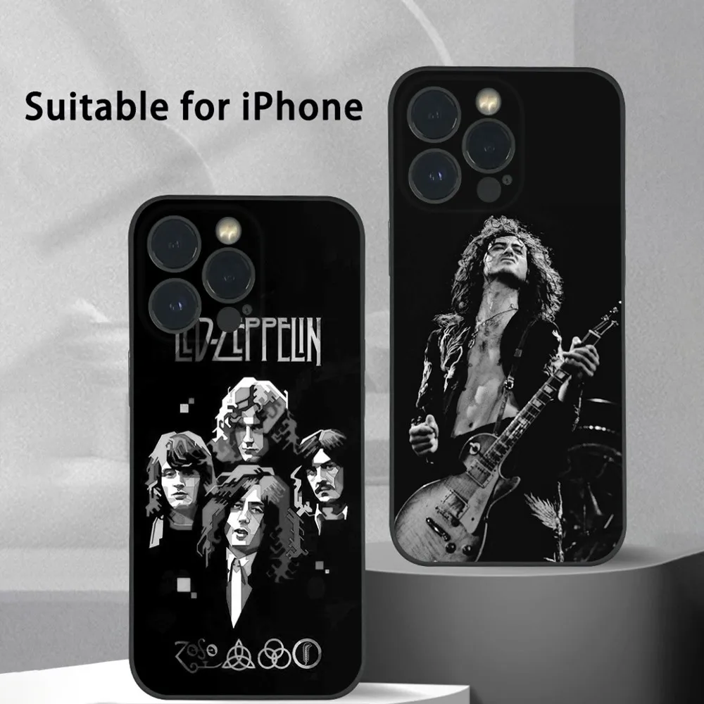 L-Led Band Z-Zeppelin Phone Case For iPhone 15 14 13 12 11 Pro Xs Max Mini XR X 7 8 Plus Black Frosted Soft Shell Funda