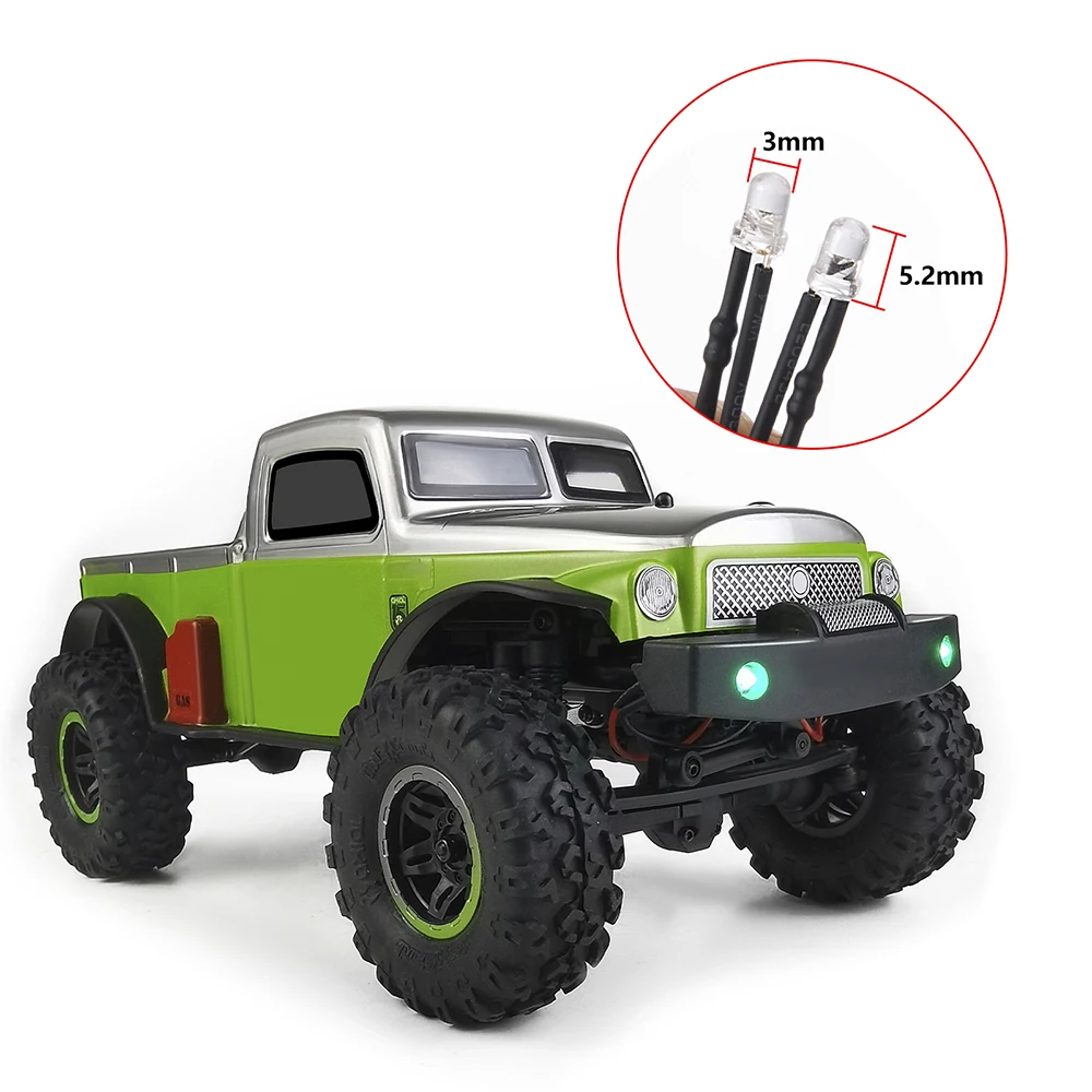 MIBIDAO LED Light Headlight with Switch Control for Axial SCX24 Deadbolt Chevrolet Wrangler Gladiator Bronco 1/24 RC Car Model