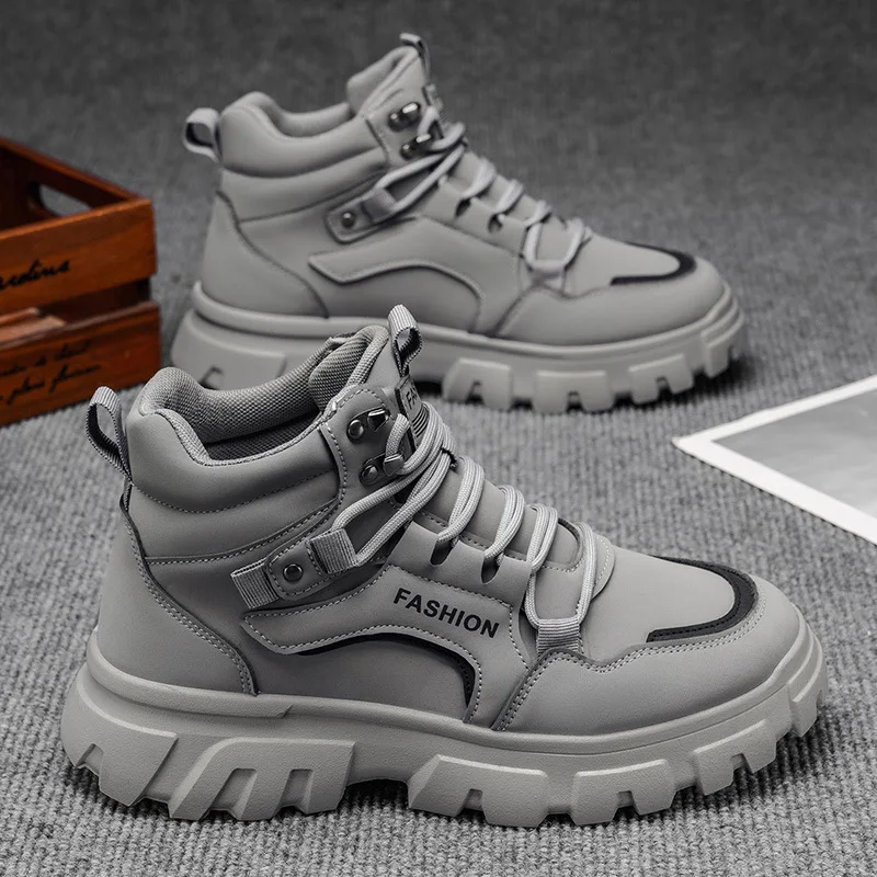 الشتاء أحذية رجالي جديد تنفس عالية الجودة أحذية عمل الرجال المألوف ومتعددة الاستخدامات سميكة سوليد المضادة للانزلاق أحذية بوت قصيرة غير رسمية #2
