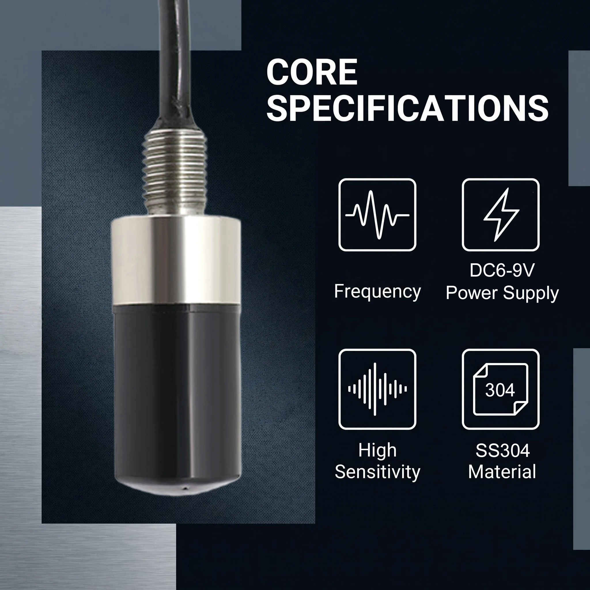 Aluminum Leakage Acoustic Sensor Sensitivity -173dB Leakage Sound for High Temperature Aluminum Liquid Pipeline & Furnace