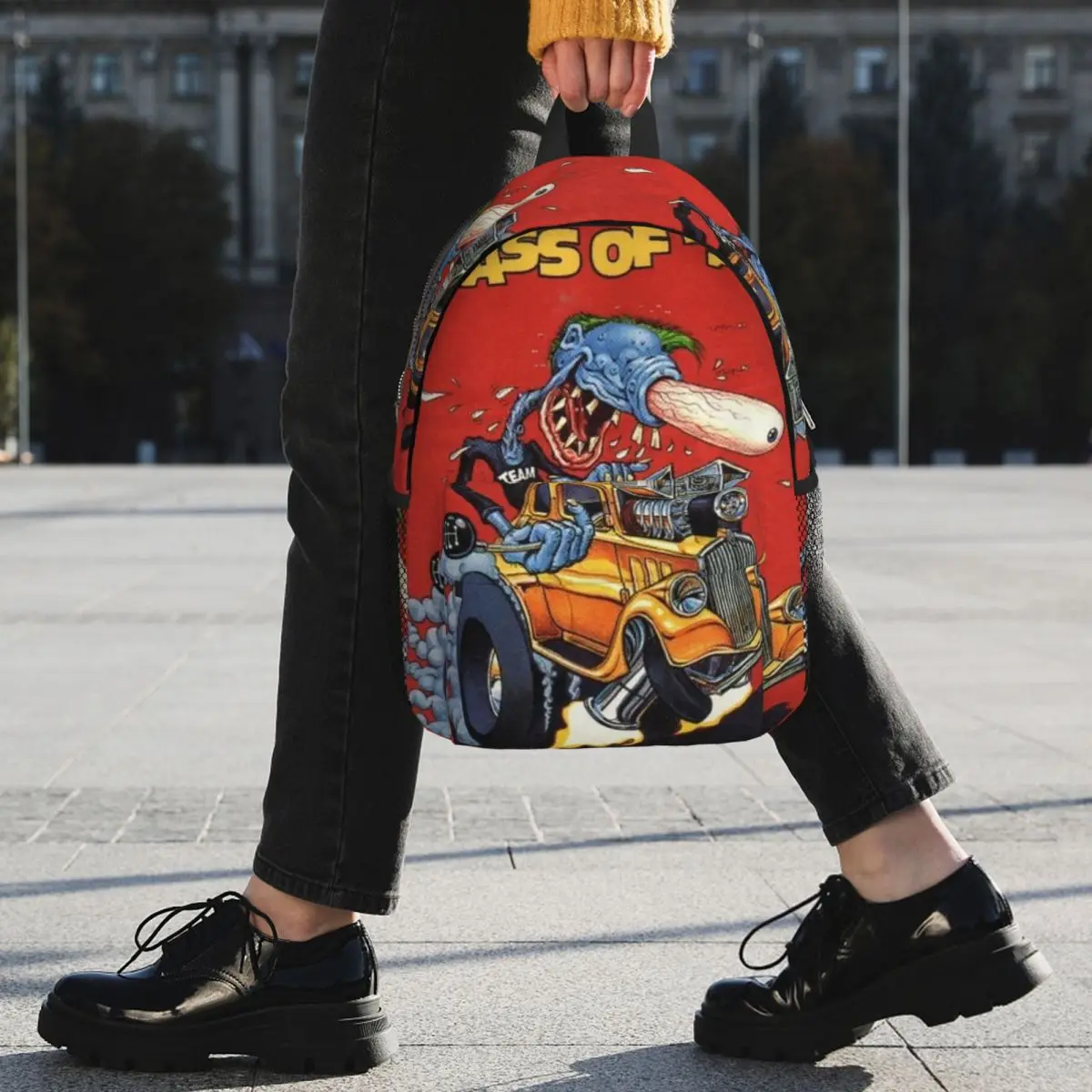حقيبة ظهر Rat Fink متعددة الطباعة رائجة البيع Daypack سعة كبيرة للأولاد والبنات حقيبة كتب حقائب كتف للرجال والنساء حقيبة مدرسية للأطفال #4